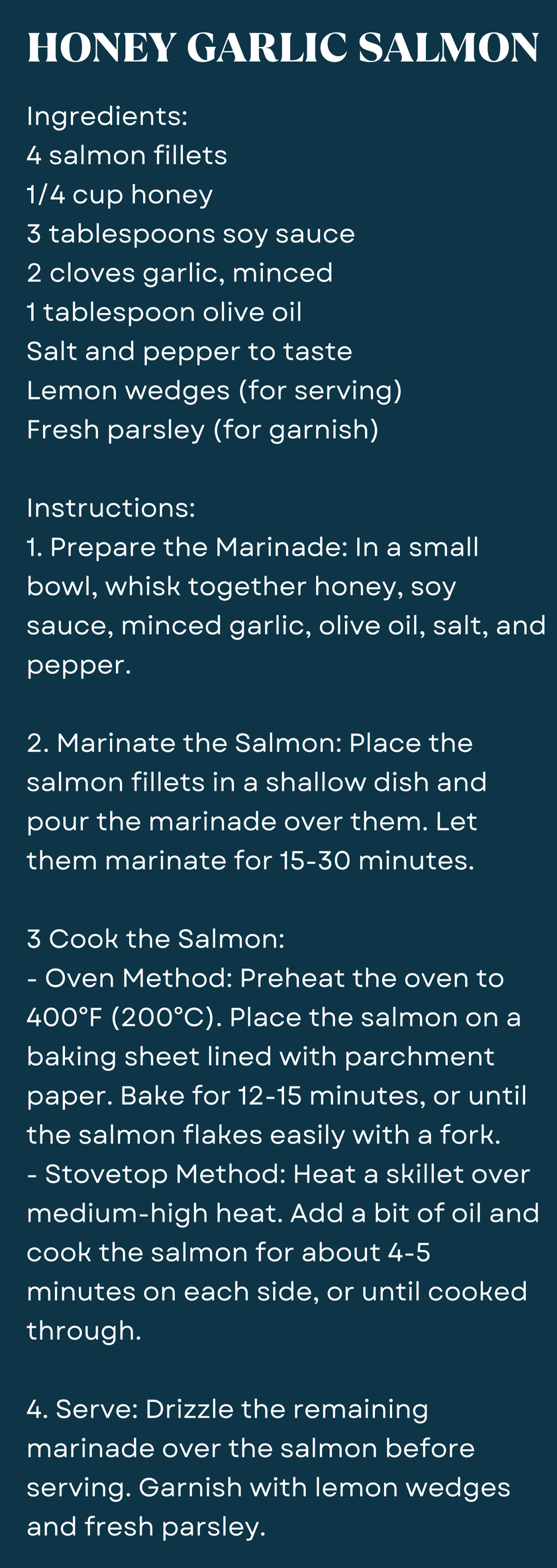 Honey Garlic Salmon